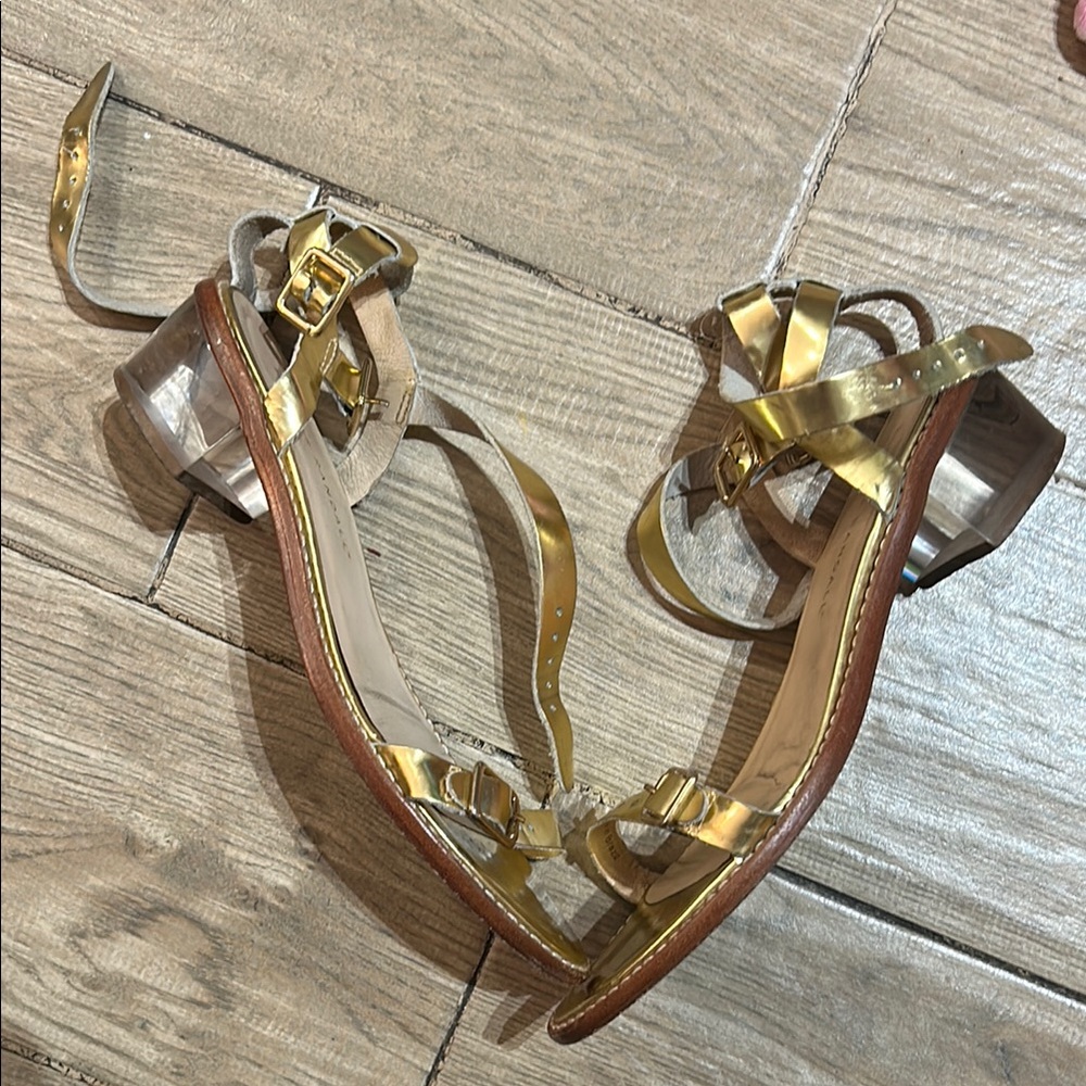 Loeffler Randall Gold Strappy Women's Sandals